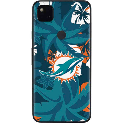 NFL Miami Dolphins Tropical Print Google Pixel 4a Skin